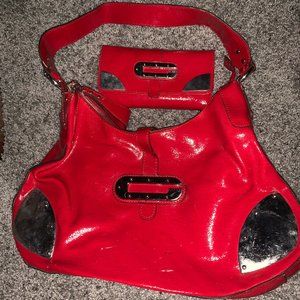 Guess Red Leather Purse and Wallet Set
